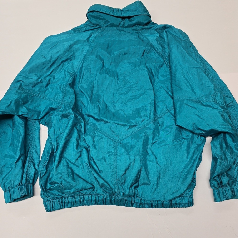 Vintage‎ Pacific Trail Teal Windbreaker Jacket Hooded Full Zip Womens Medium - Picture 4 of 6